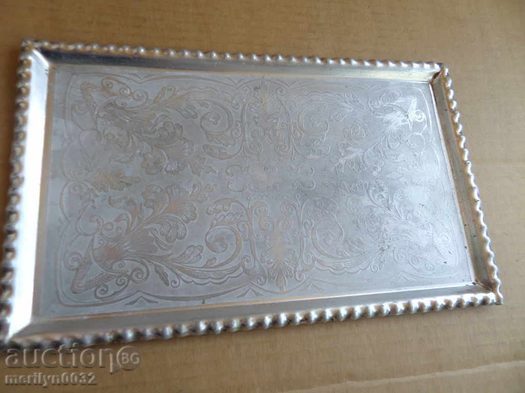 Delivery of Old aluminum tray, tray, plateau, service Delivery of Old aluminum tray, tray, plateau, service