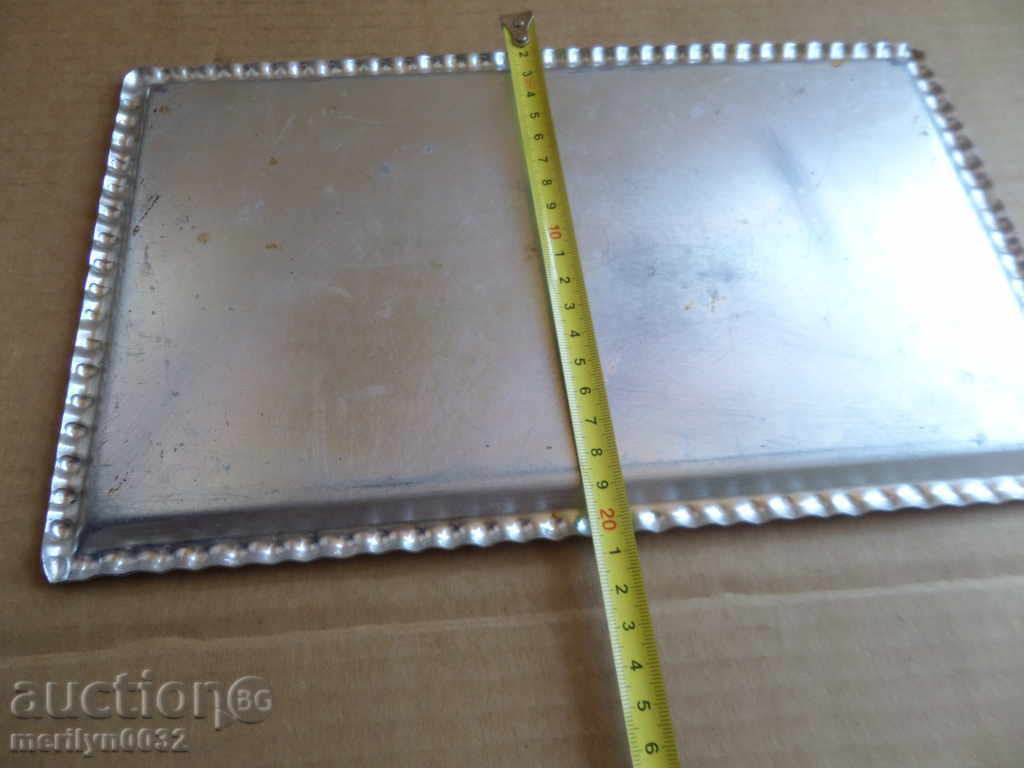 Old aluminum tray, tray, plateau, service - 5 Old aluminum tray, tray, plateau, service - 5
