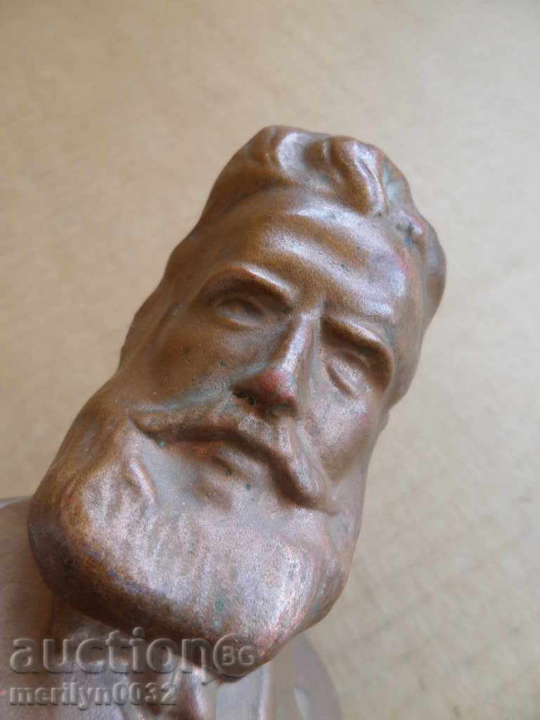 Ceramic bust of Hristo Botev figure plastic statuette