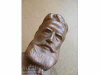 Ceramic bust of Hristo Botev figure plastic statuette