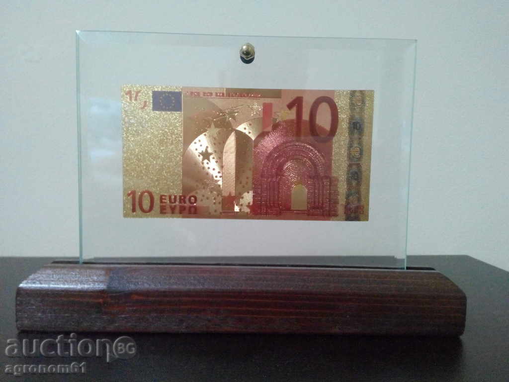 Souvenirs 10 euro gold banknotes + gift certificate