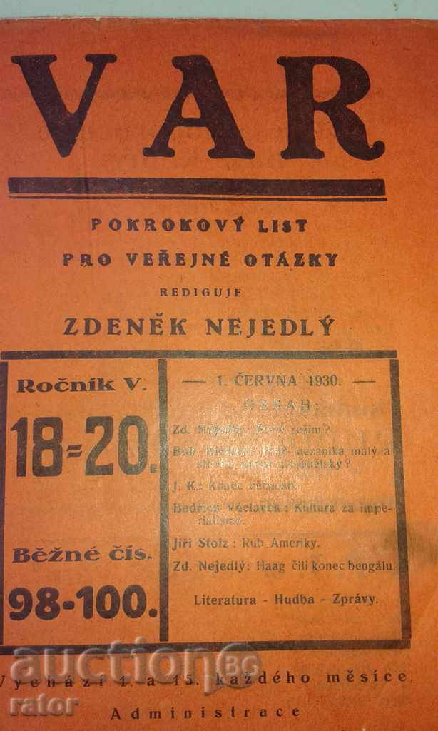 Magazines - Czechoslovakia 1929 - 1933. 5 pieces - 7 Magazines - Czechoslovakia 1929 - 1933. 5 pieces - 7