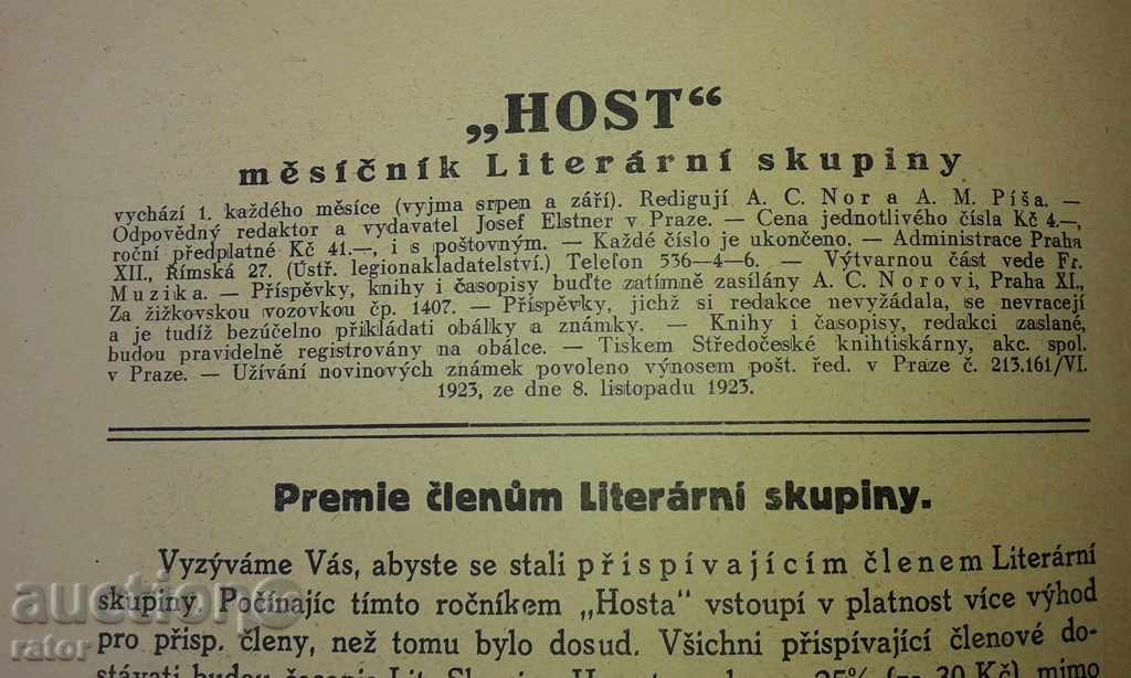 The HOST - Czechoslovakia Magazine 1923, 1927. 10 pieces - 6 The HOST - Czechoslovakia Magazine 1923, 1927. 10 pieces - 6