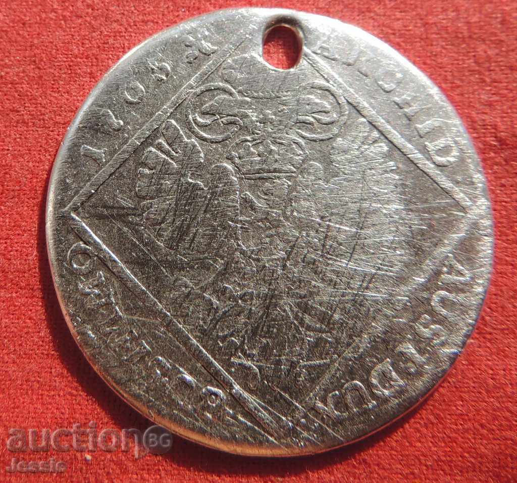 30 Kreuzer 1765 ασήμι Αυστροουγγαρίας /Μαρία Τερέζα/