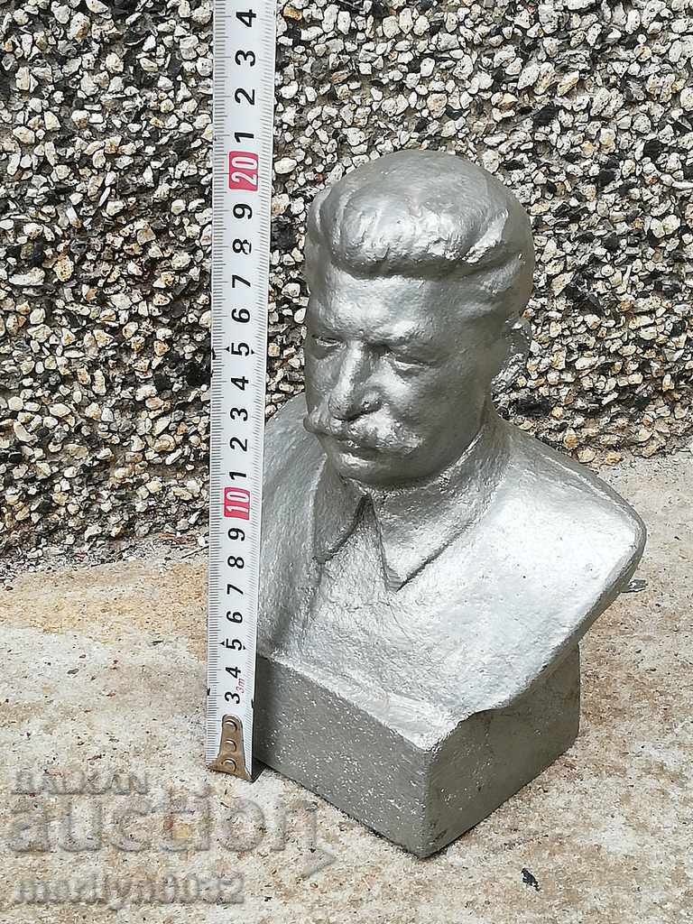 Bust din aluminiu al figurinei lui Stalin, plastic, statuetă