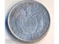 Columbia 20 centavos 1942, de argint, de calitate