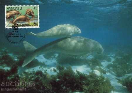 Delivery of WWF card set maximum Vanuatu 1988 - dugong