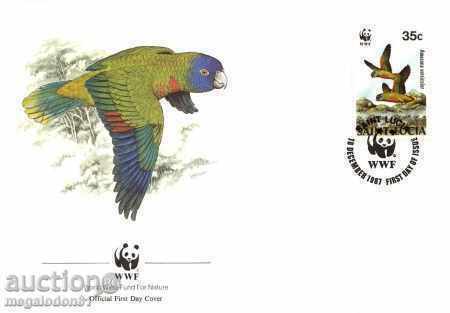 WWF FDC St Lucia 1987 - Parrot with price 10.00 BGN | € 5.11 WWF FDC St Lucia 1987 - Parrot with price 10.00 BGN | € 5.11
