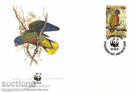 WWF FDC комплект Сейнт Лусия 1987 - папагал