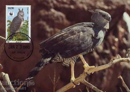 Auction WWF Maps Max Guiana 1990 - Eagle Harpia Auction WWF Maps Max Guiana 1990 - Eagle Harpia