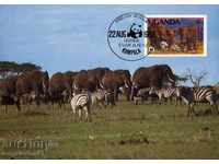 WWF карти максимум Уганда - африкански слон  1983