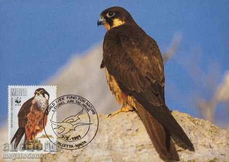 WWF карти максимум Малта - грабливи птици ,1991