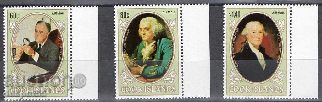 1982. Cook Islands. Air mail. American anniversaries.