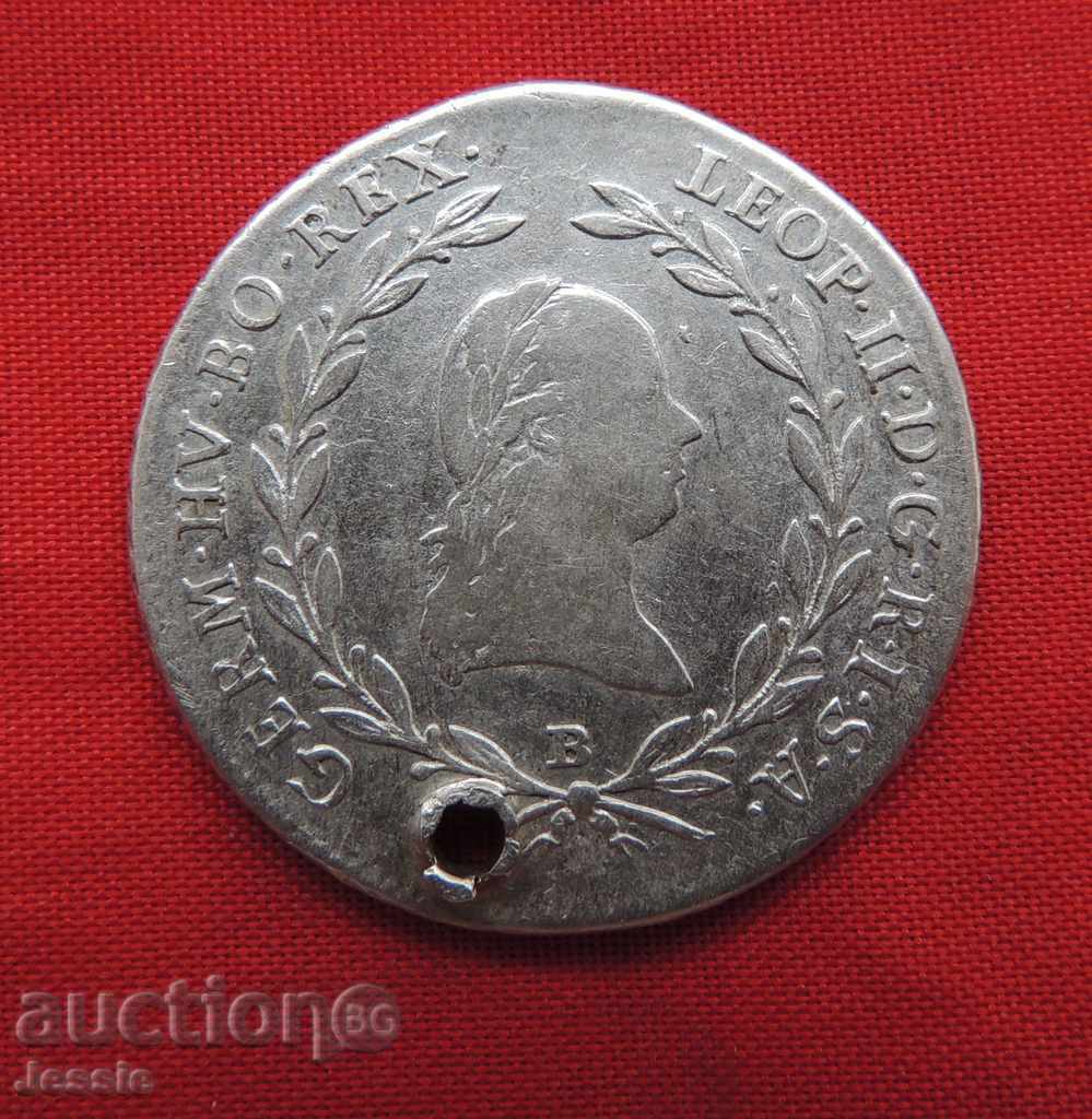 20 Kreuzer Austria-Hungary 1791 In Silver - Leopold II with price 23.50 BGN | € 12.02 20 Kreuzer Austria-Hungary 1791 In Silver - Leopold II with price 23.50 BGN | € 12.02