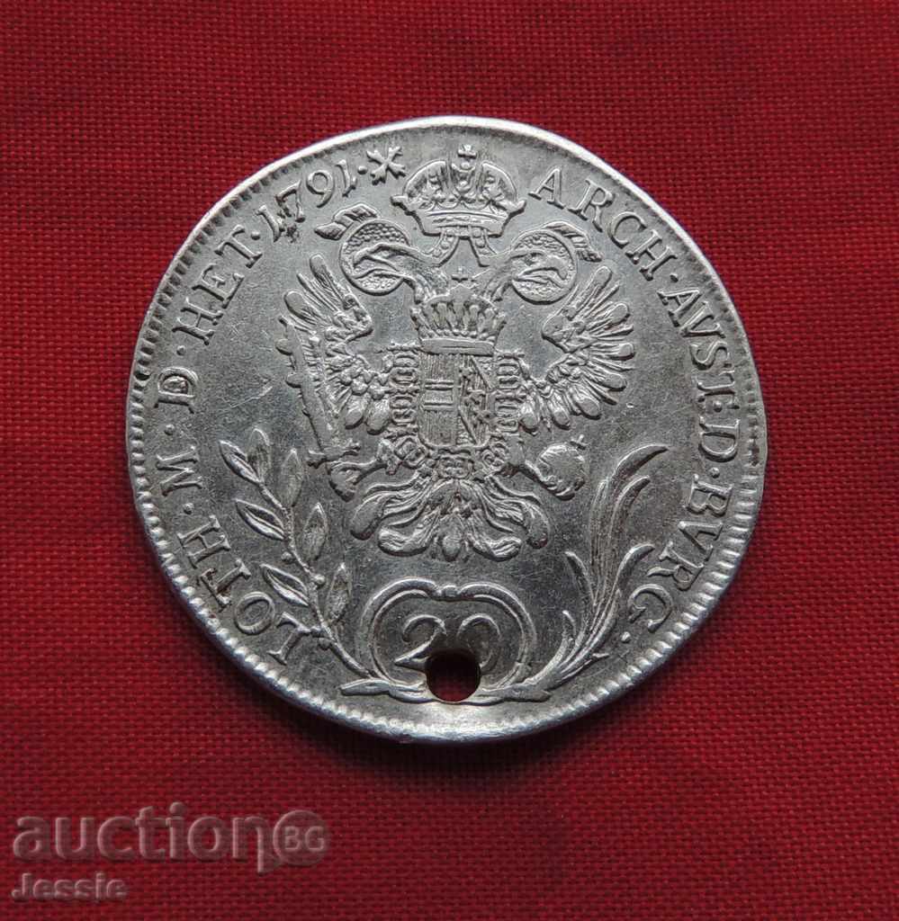 20 Kreuzer Austria-Hungary 1791 In Silver - Leopold II 20 Kreuzer Austria-Hungary 1791 In Silver - Leopold II
