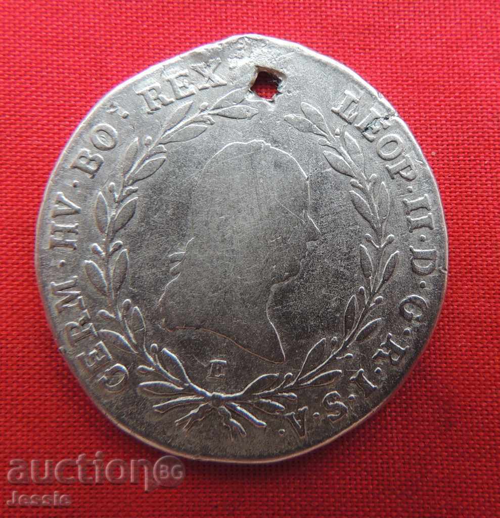 20 Kreuzer Austria-Hungary 1791 E Silver - Leopold II with price 21.91 BGN | € 11.20 20 Kreuzer Austria-Hungary 1791 E Silver - Leopold II with price 21.91 BGN | € 11.20