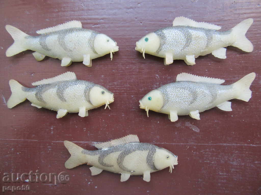 5 pcs. OLD SILICON FISH PRIMERS FROM SOCRIBOLE