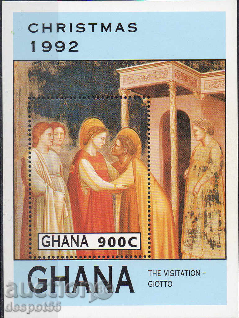 1992. Гана. Коледа - религиозни картини. Блок.