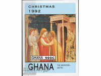 1992. Ghana. Christmas - religious paintings. Block.