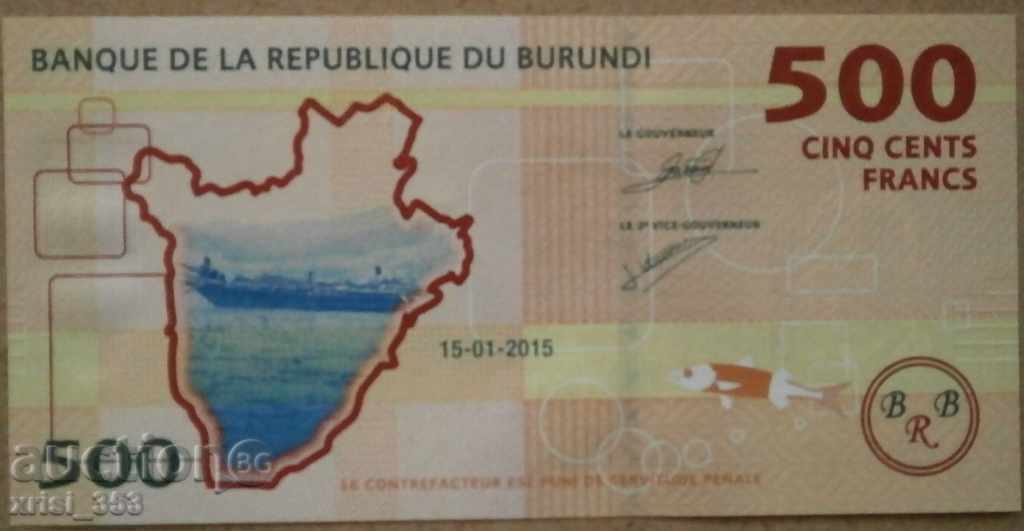 500 Μπουρούντι φράγκα το 2015 UNC
