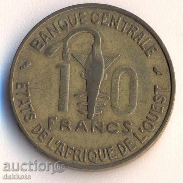 Africa de Vest (BCEAO) 10 franci în 1959