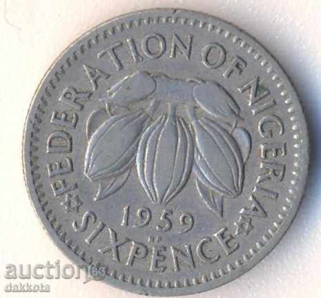 Nigeria 6 pence 1959