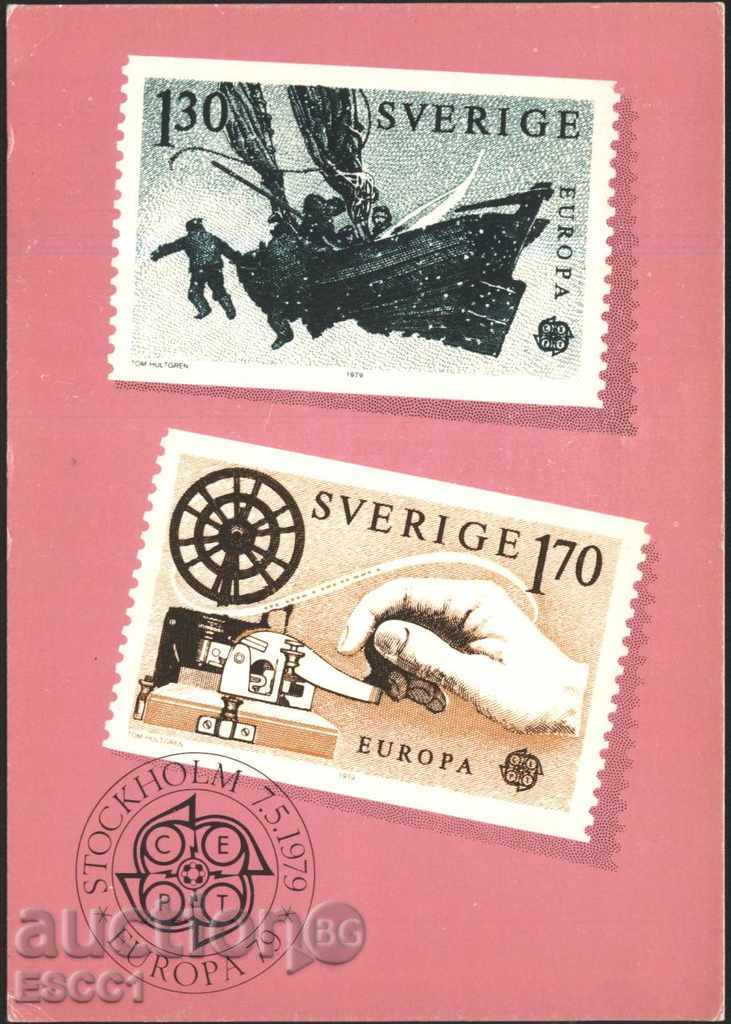 Пощенска картичка Марки Европа СЕПТ 1979  Швеция