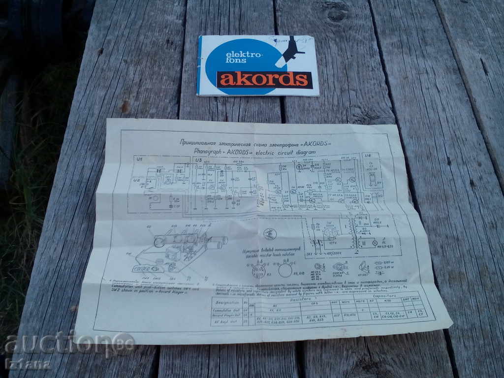 Technical passport, schematic diagram, AKORD electrophone Technical passport, schematic diagram, AKORD electrophone