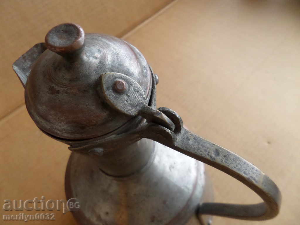 Стар гюм с надпис и дата 1930г ибрик чайник бакър меден съд - 5 Стар гюм с надпис и дата 1930г ибрик чайник бакър меден съд - 5