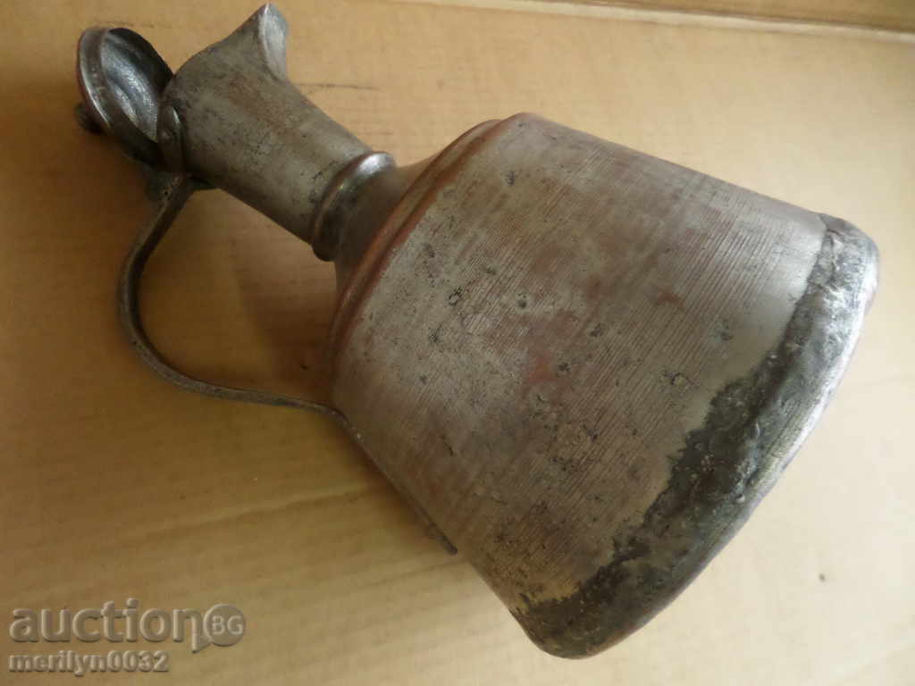 Стар гюм с надпис и дата 1930г ибрик чайник бакър меден съд - 6 Стар гюм с надпис и дата 1930г ибрик чайник бакър меден съд - 6