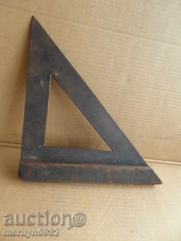 Old woodworking angle wooden tool wrought iron