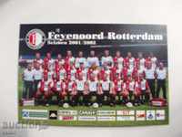 κάρτα Ποδόσφαιρο Φέγενορντ Ολλανδία 2001/02 ποδοσφαίρου