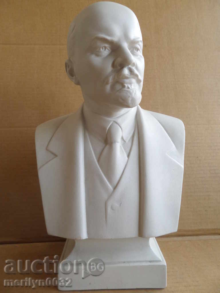 Гипсов авторски бюст на Ленин, фигура, пластика, 40 см