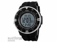 Нов спортен часовник Skmei Shock черен цвят на каишката бяло
