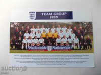 Football card England National 1999 big 21 cm soccer