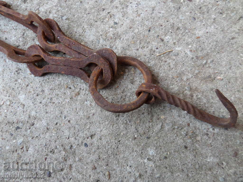 Old forged chain with hook, hearth for hearth with price 43.00 BGN | € 21.99