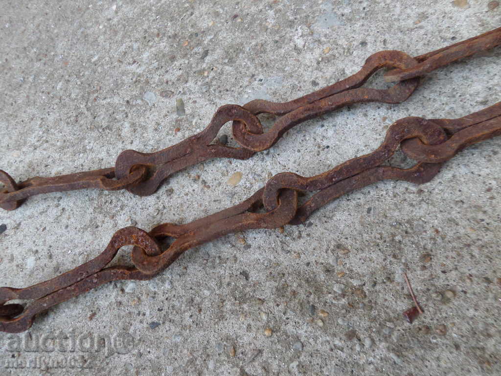 Old forged chain with hook, hearth for hearth - 6