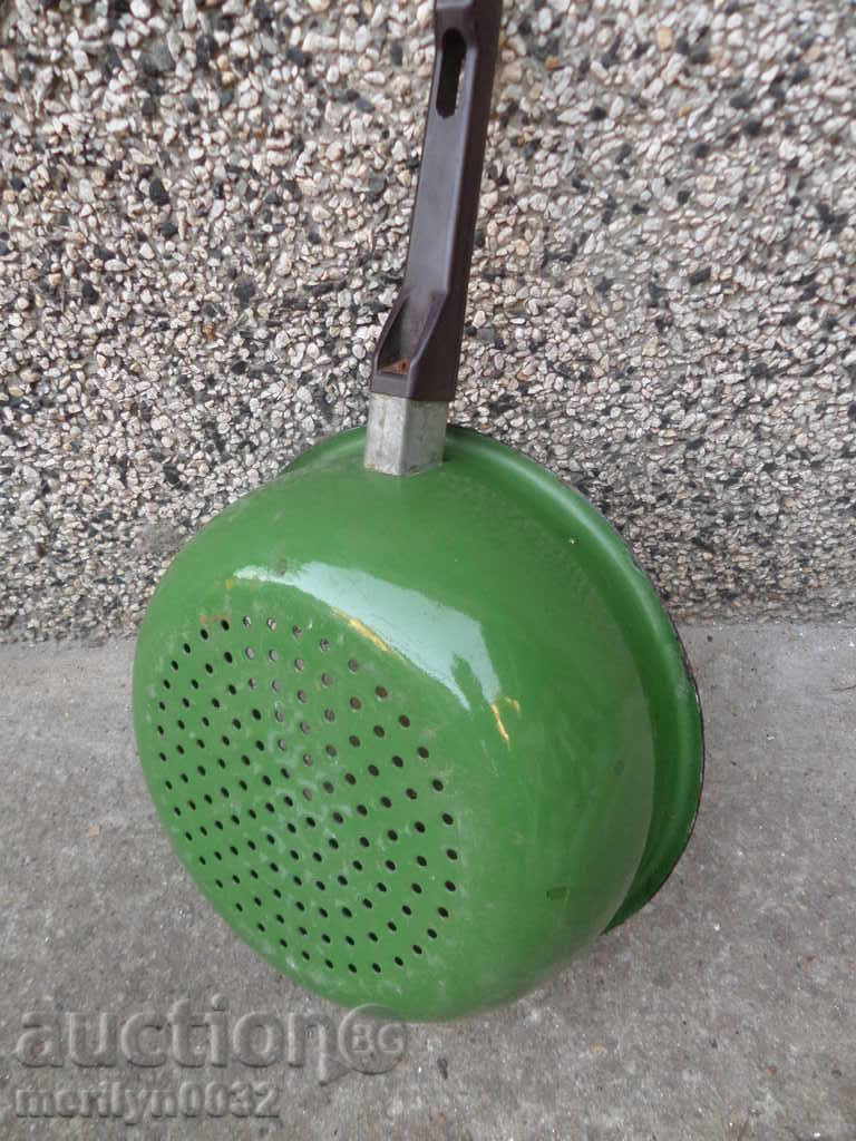 strecurătoare smălțuită vechi, un container cu email PRB socialiste devreme - 5