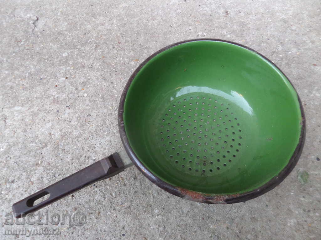 strecurătoare smălțuită vechi, un container cu email PRB socialiste devreme - 6