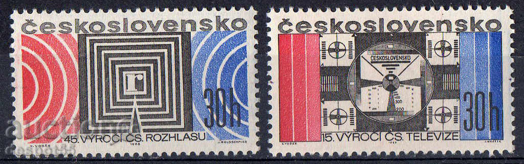 1968. Cehoslovacia. Cehă Radio si Televiziune aniversari.
