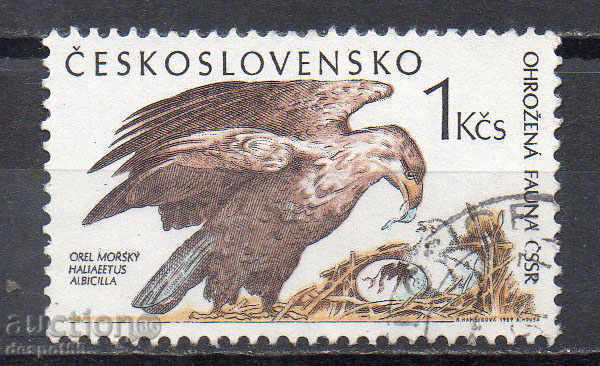 1989. Cehoslovacia. specii pe cale de dispariție - vultur codalb.