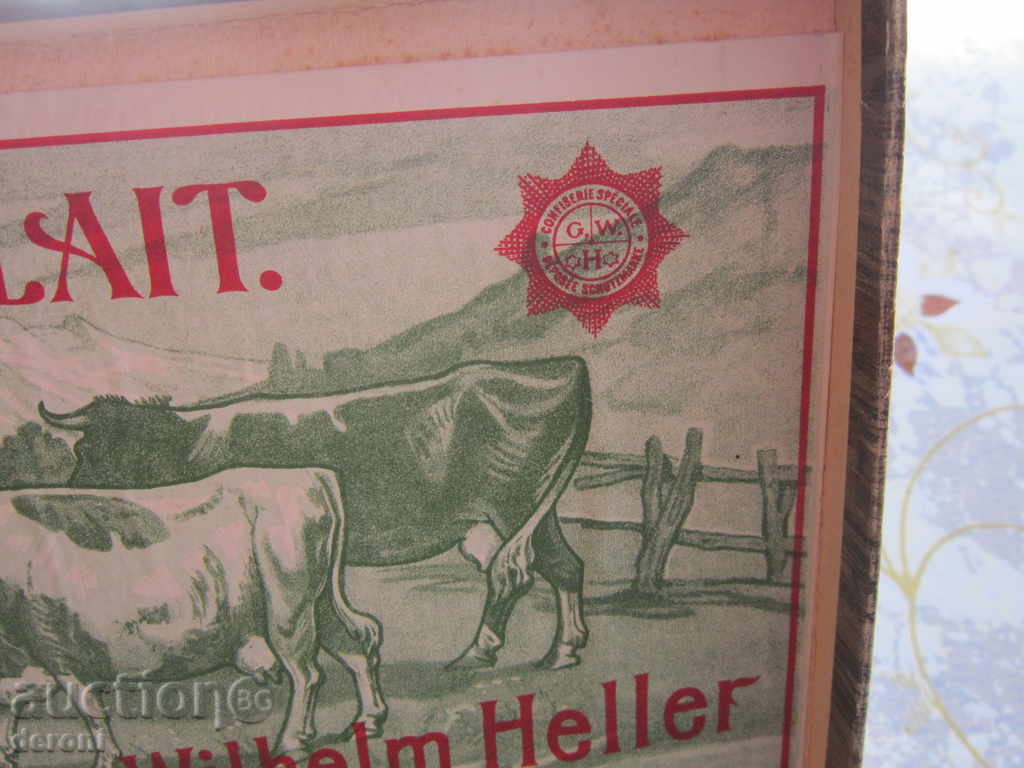 Licitație Unic carton vechi german de ciocolată