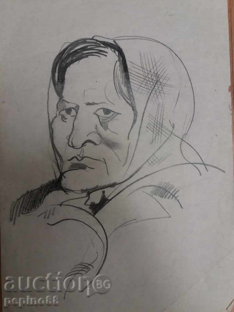 Vechiul desen portret feminin