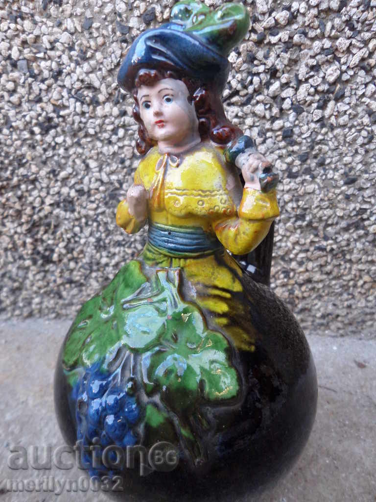 Auction Old pitcher girl, pottery, jar, krondir Auction Old pitcher girl, pottery, jar, krondir