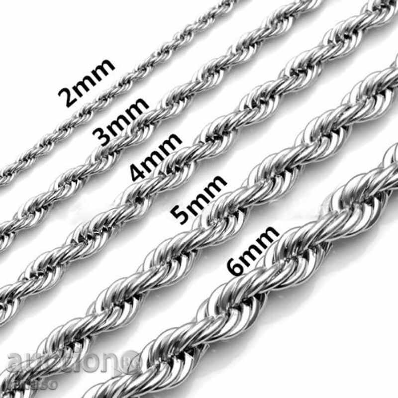 Αλυσίδα από ανοξείδωτο χάλυβα, πλεκτή πλέξη