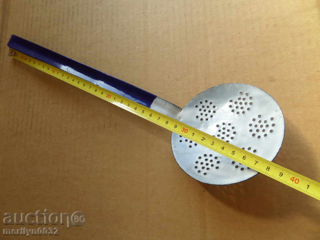 Delivery of Old grateful spoon with enamel, lamb early wound, Bulgaria