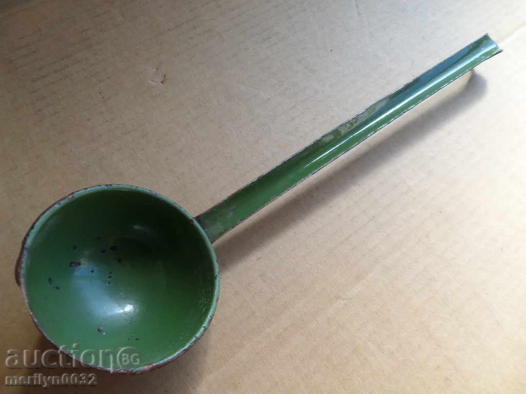 Old spoon with enamel, lamb early wound, PRB