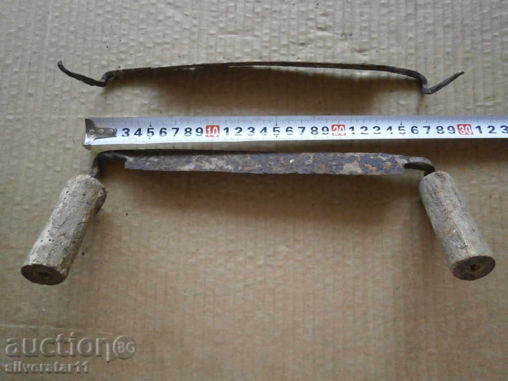 Old hand forged iron tool, lot of two pieces with price 31.00 BGN | € 15.85 Old hand forged iron tool, lot of two pieces with price 31.00 BGN | € 15.85