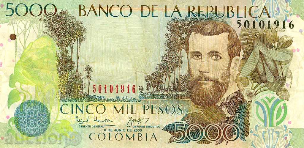 5000 pesos Colombia 2003