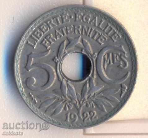 Γαλλία 5 centimes 1922, με φλας φυματίωση, σπάνια